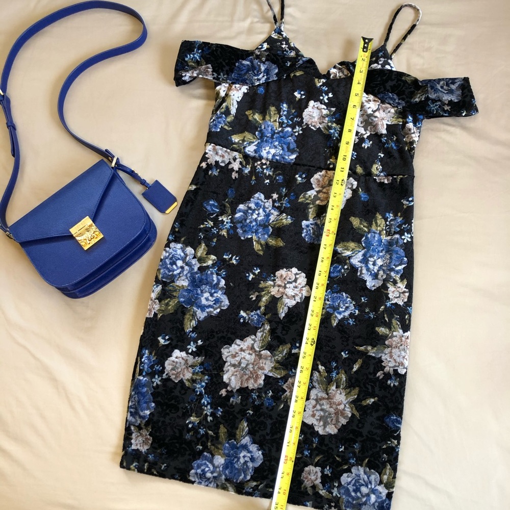 The Vanity Room Floral Velvet Dress